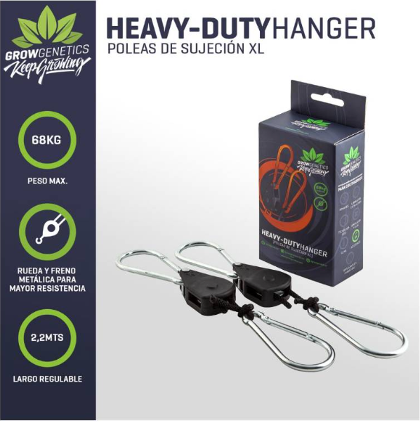 Poleas XL Heavy-Duty Hanger 68Kg - Grow Genetics