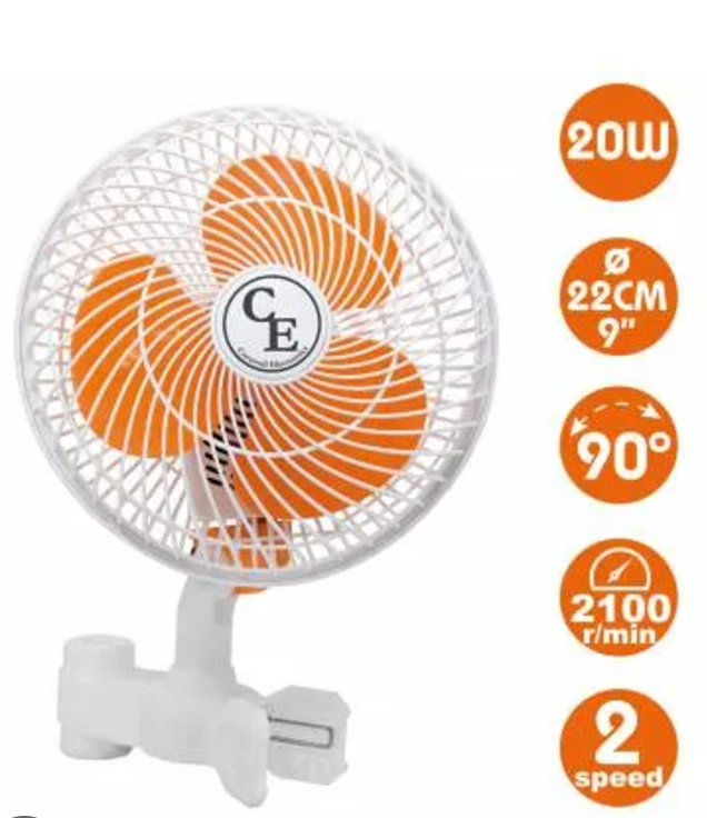 CORNWALL ELECTRONICS VENTILADOR DE PINZA OSCILANTE 20W