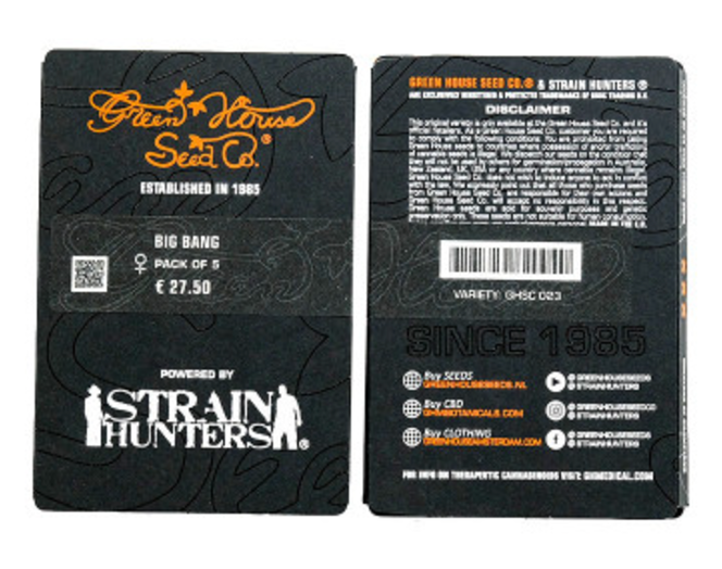 GREEN HOUSE SEEDS BIG BANG FEM 3UN