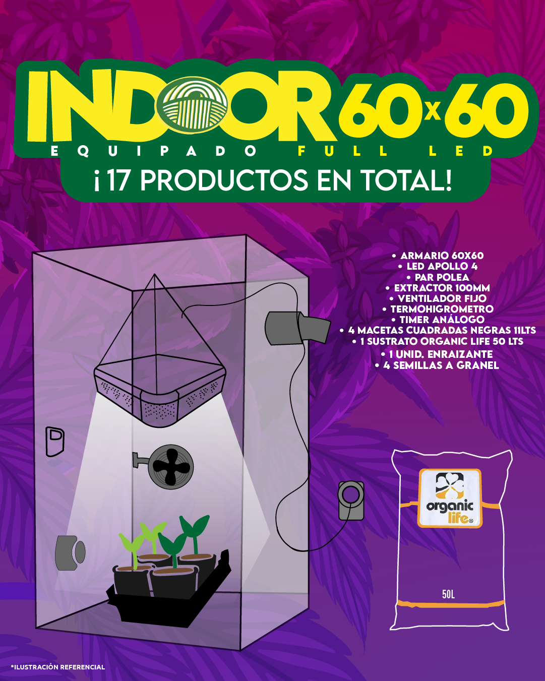 INDOOR 60X60 COMPLETO FULL LED