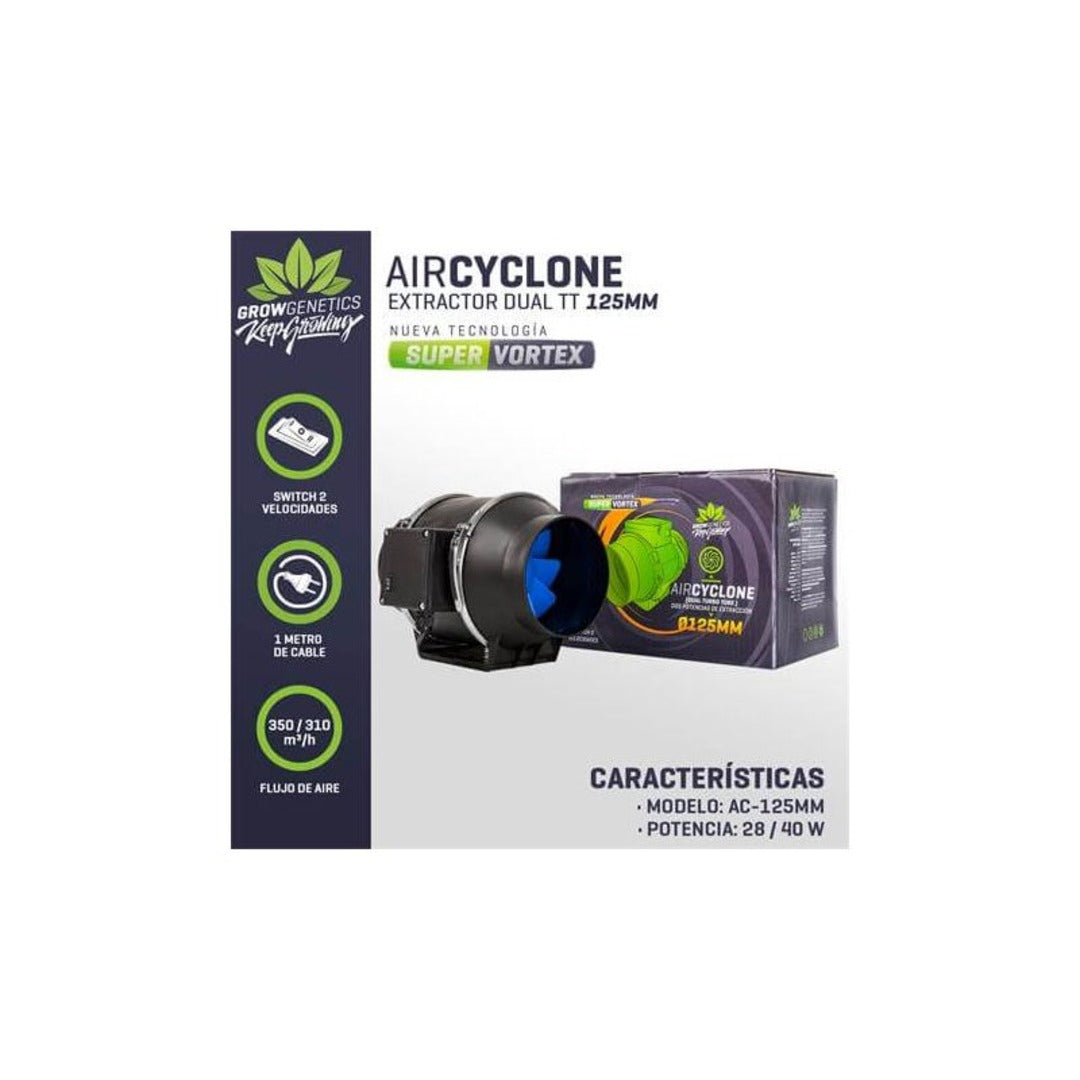 GROW GENETICS AIRCYCLONE EXTRACTOR DUAL TT 125 MM