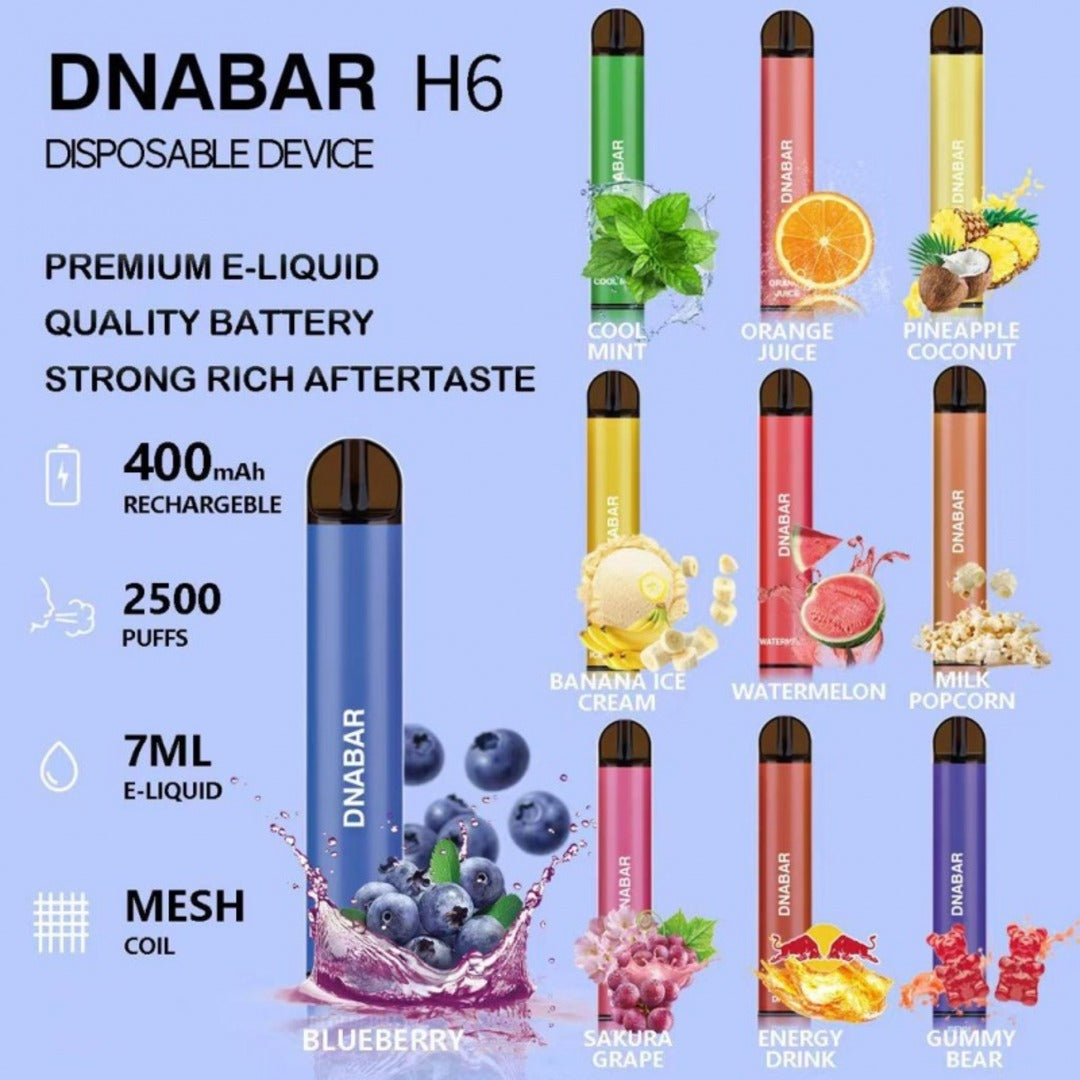DNABAR H2 600 PUFFS VAPER - VAPORIZADOR ESENCIA