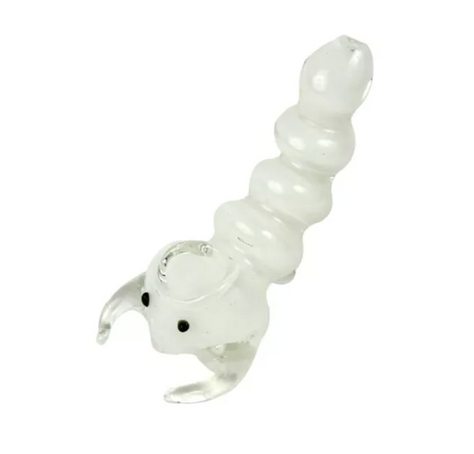 Glass Animal Pipe Size Big Type Scorpion Color White - Burning Loving