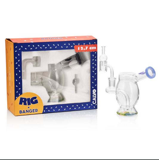 WAX SET – BUBBLE RIG BLACK + BANGER + CARB CAP